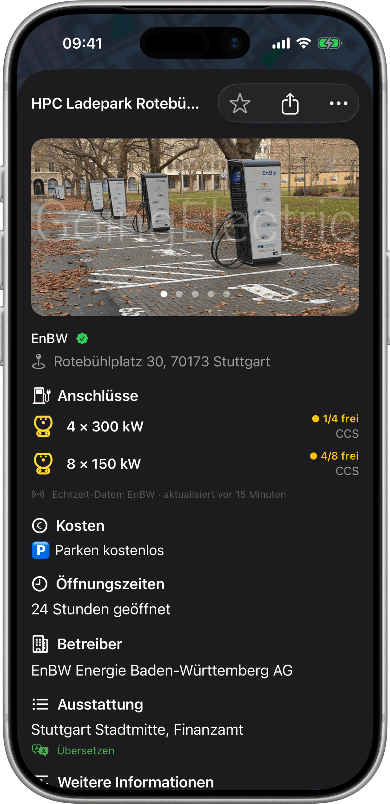 EVMap-Stationsdetails